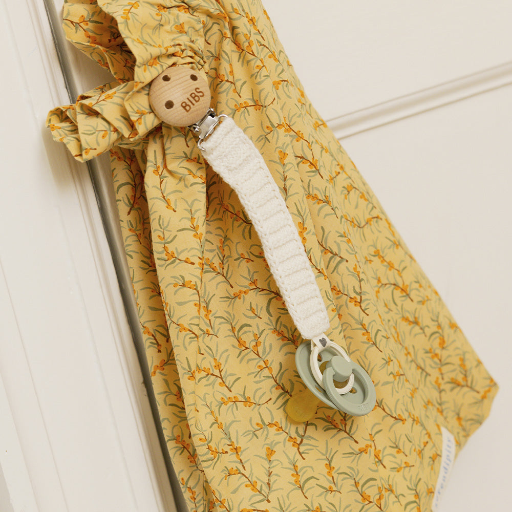 Bibs Knitted Pacifier Clip - Ivory