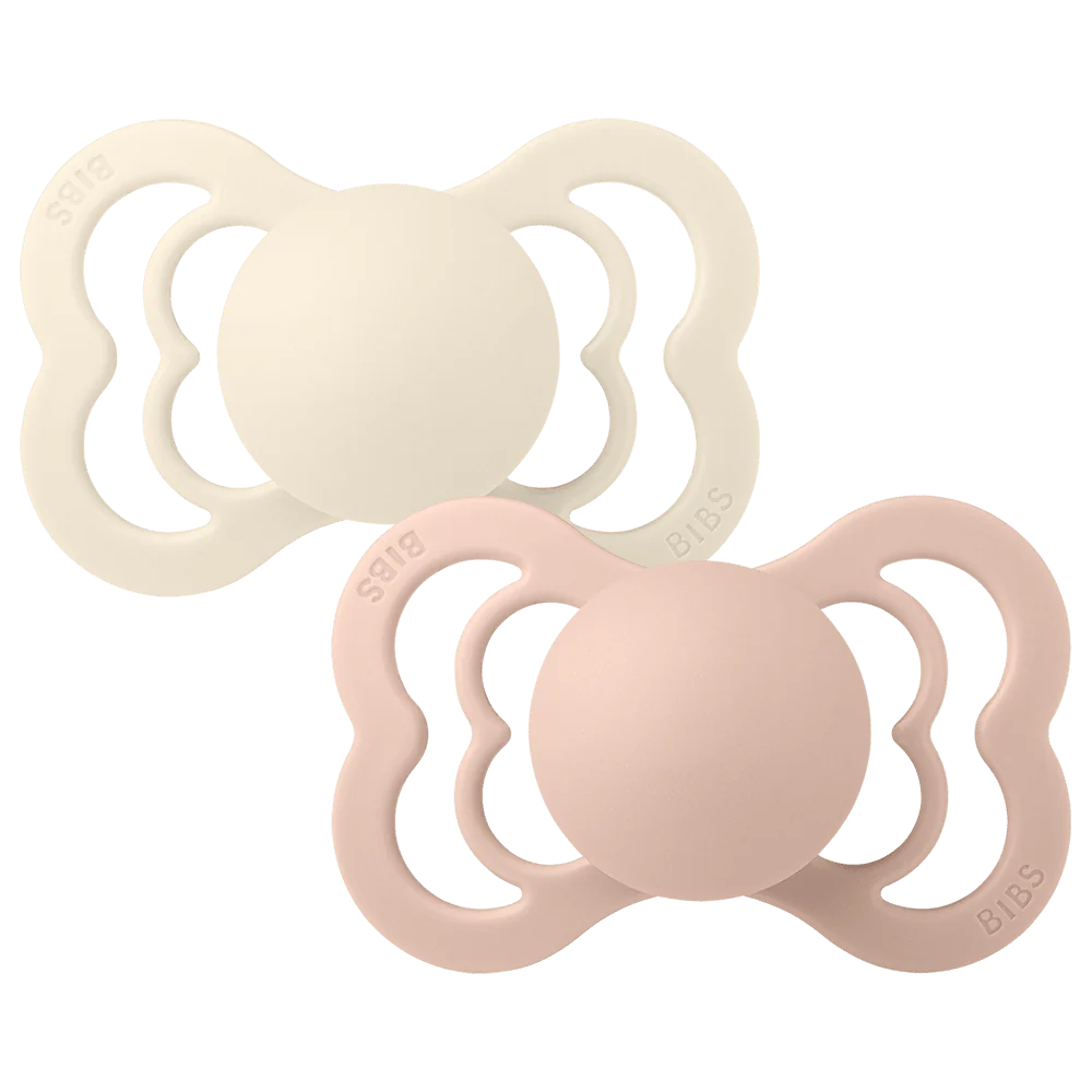 Bibs Supreme Two Pack Pacifiers - Ivory/Blush