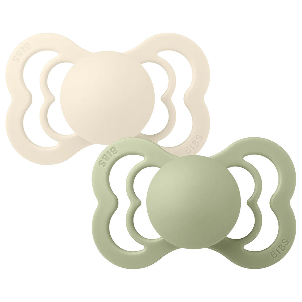 Bibs Supreme Two Pack Pacifiers - Ivory/Sage