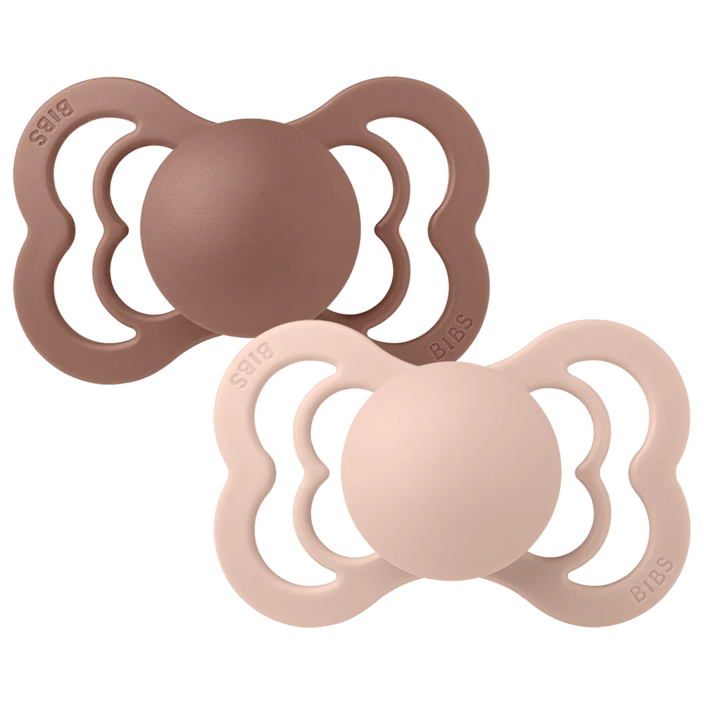Bibs Supreme Two Pack Pacifiers - Woodchuck/Blush
