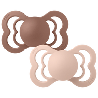 Bibs Supreme Two Pack Pacifiers - Woodchuck/Blush
