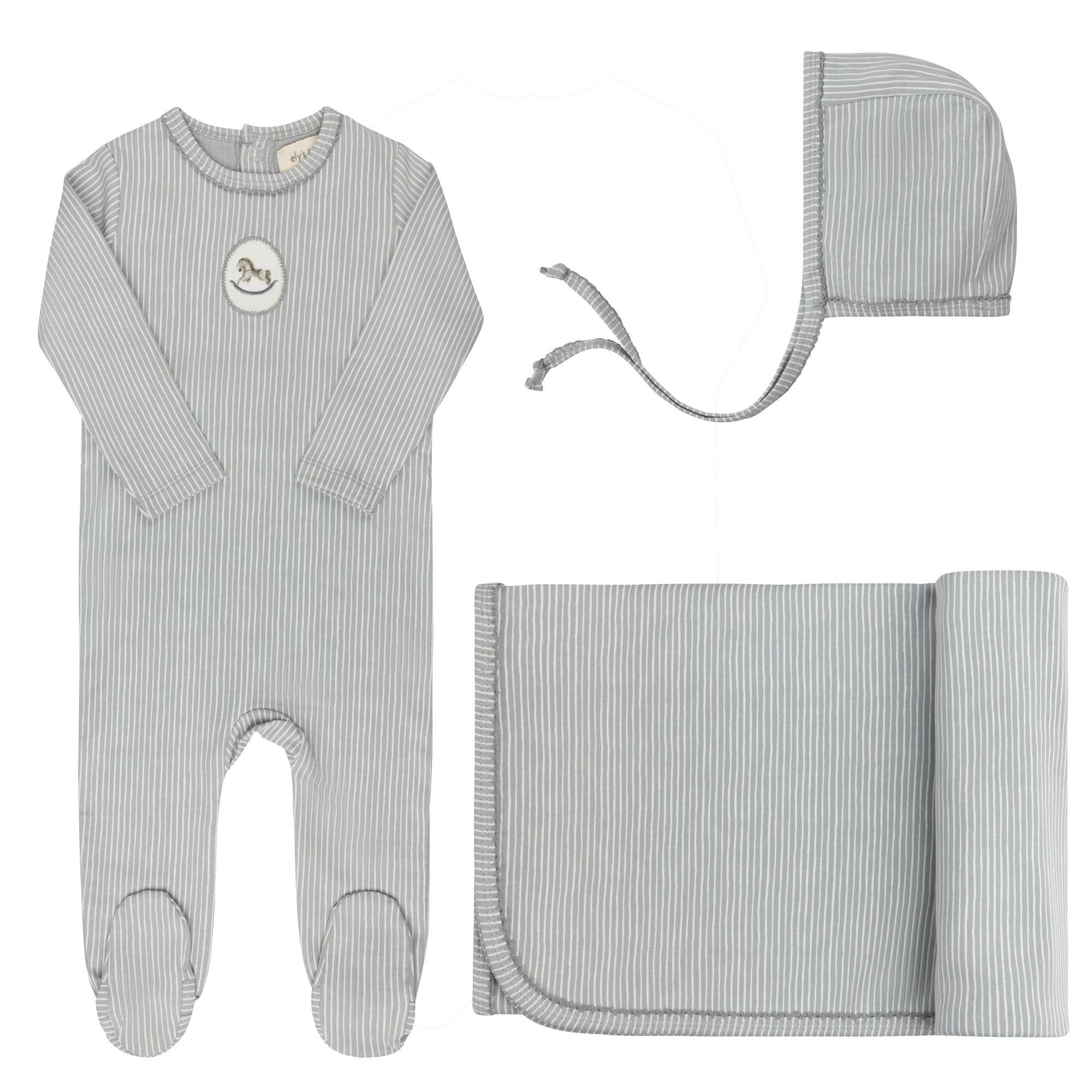 Aurora Rocking Horse Layette Set - Blue
