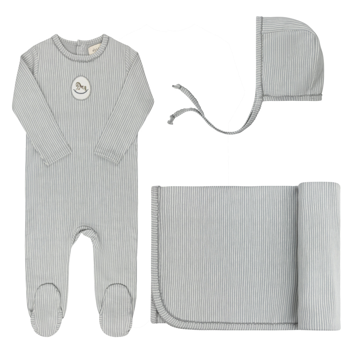 Aurora Rocking Horse Layette Set - Blue