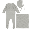 Bee & Dee Crochet Sweater Knit Layette Set