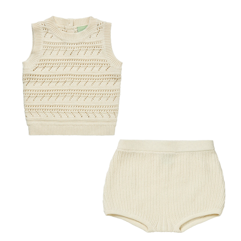 FUB Pointelle Vest & Pointelle Rib Bloomers