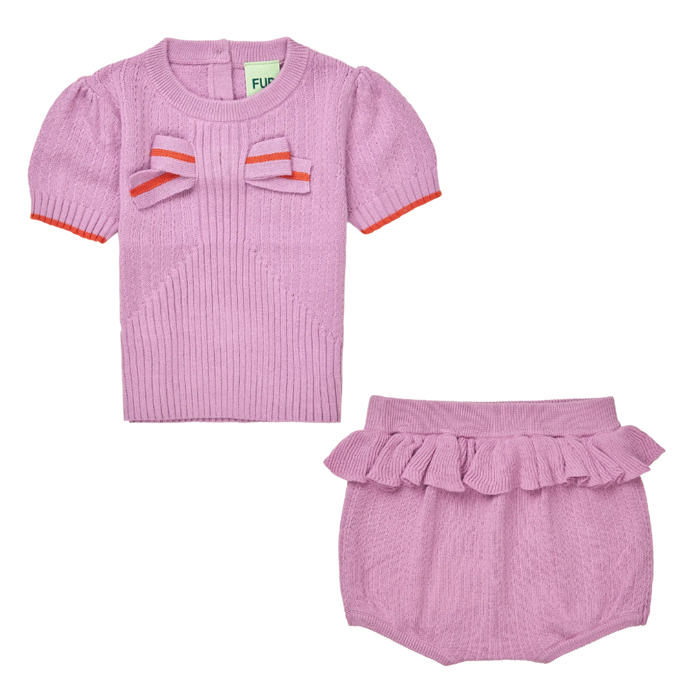 FUB Bow Top & Ruffle Shorts Set