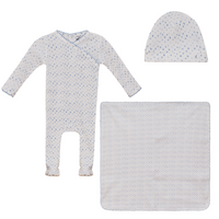 Little Fragile Printed Mock Wrapover Layette Set