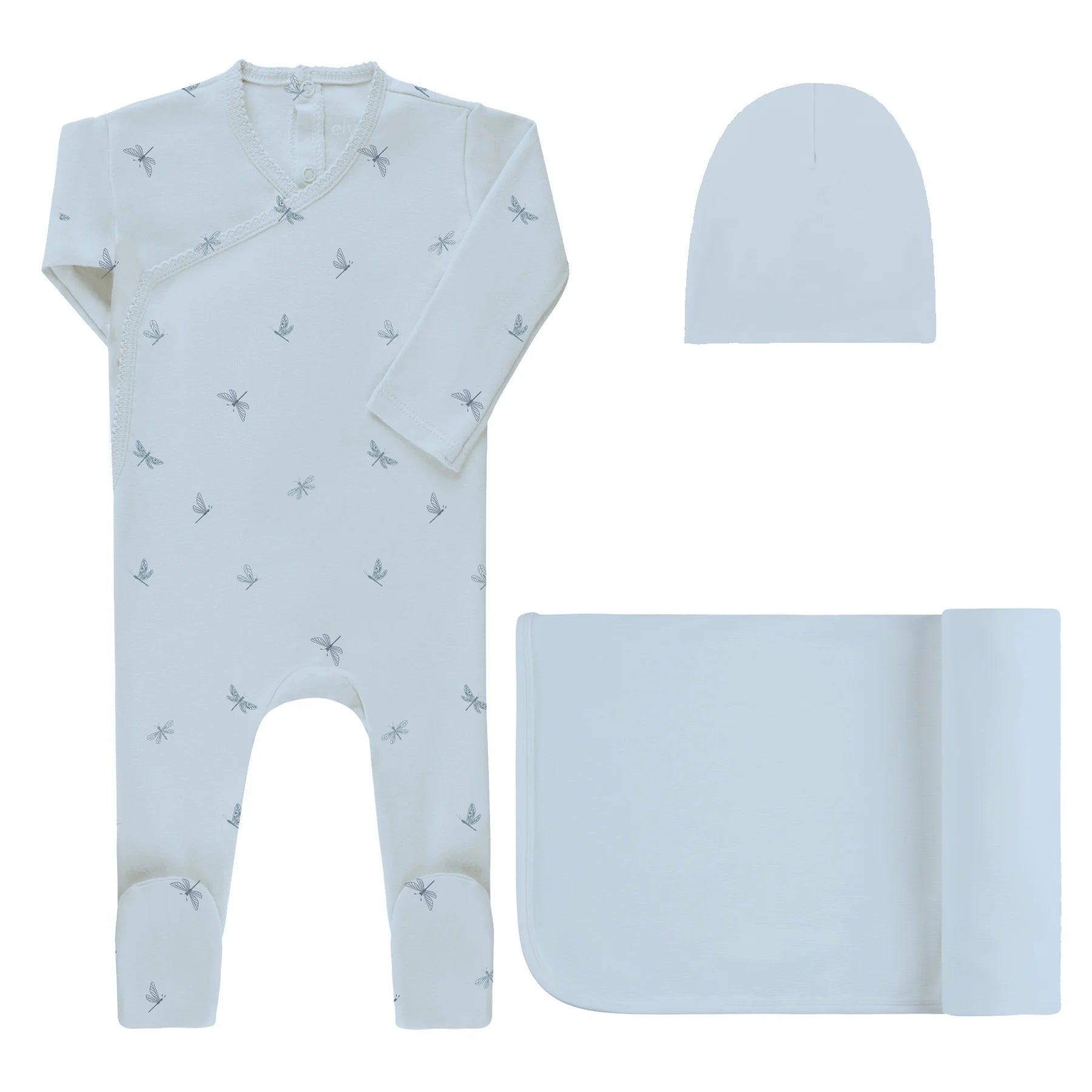 Aurora Butterfly/Dragonfly Layette Set - Blue