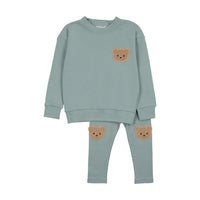 Bopop Fuzzy Bear Top & Pants Set