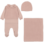 Bee & Dee Grace Footie, Vest & Beanie Set W Blanket