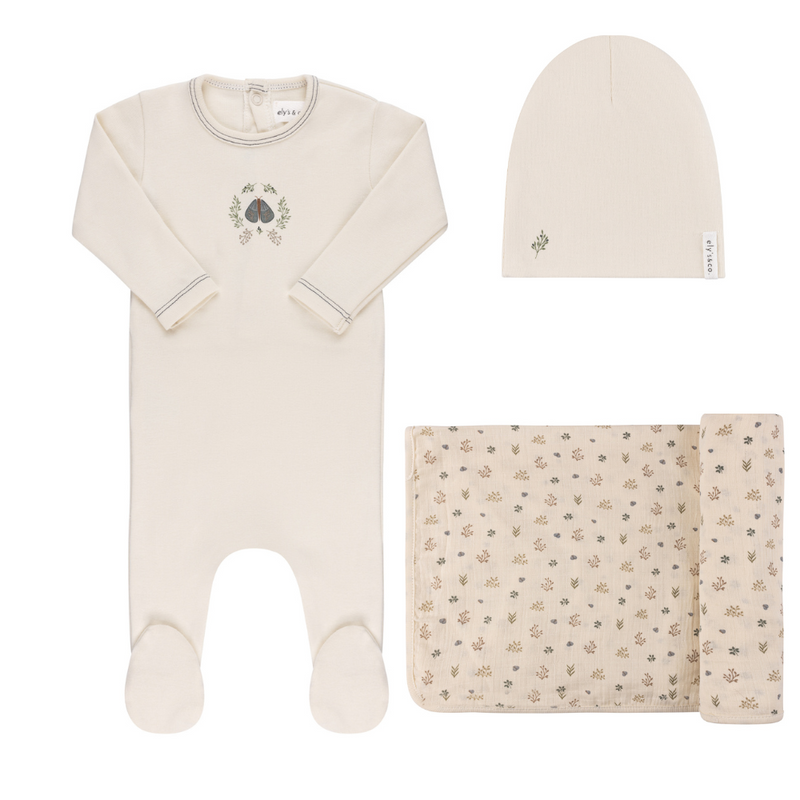 Elys & Co Garden Floral Center Layette Set