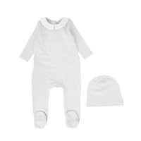 Jolee Toile Collar Footie & Beanie Set