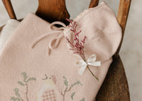 Peluche Knit Cross Stitch Blanket & Bonnet - Rose