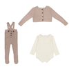 Analogie Rib Knit Overalls + Cardigan & Onesie