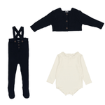 Analogie Rib Knit Overalls + Cardigan & Onesie