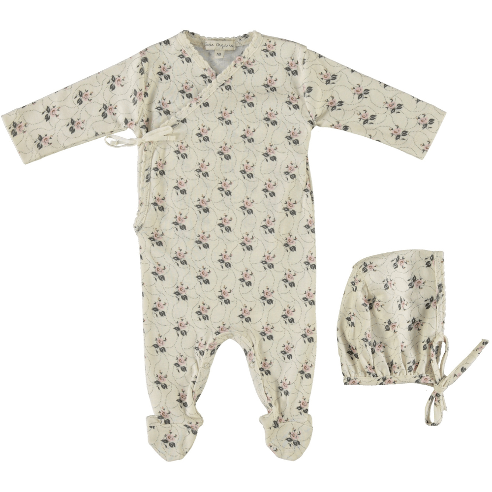 Bebe Organic Colette Wrap Footie & Hat