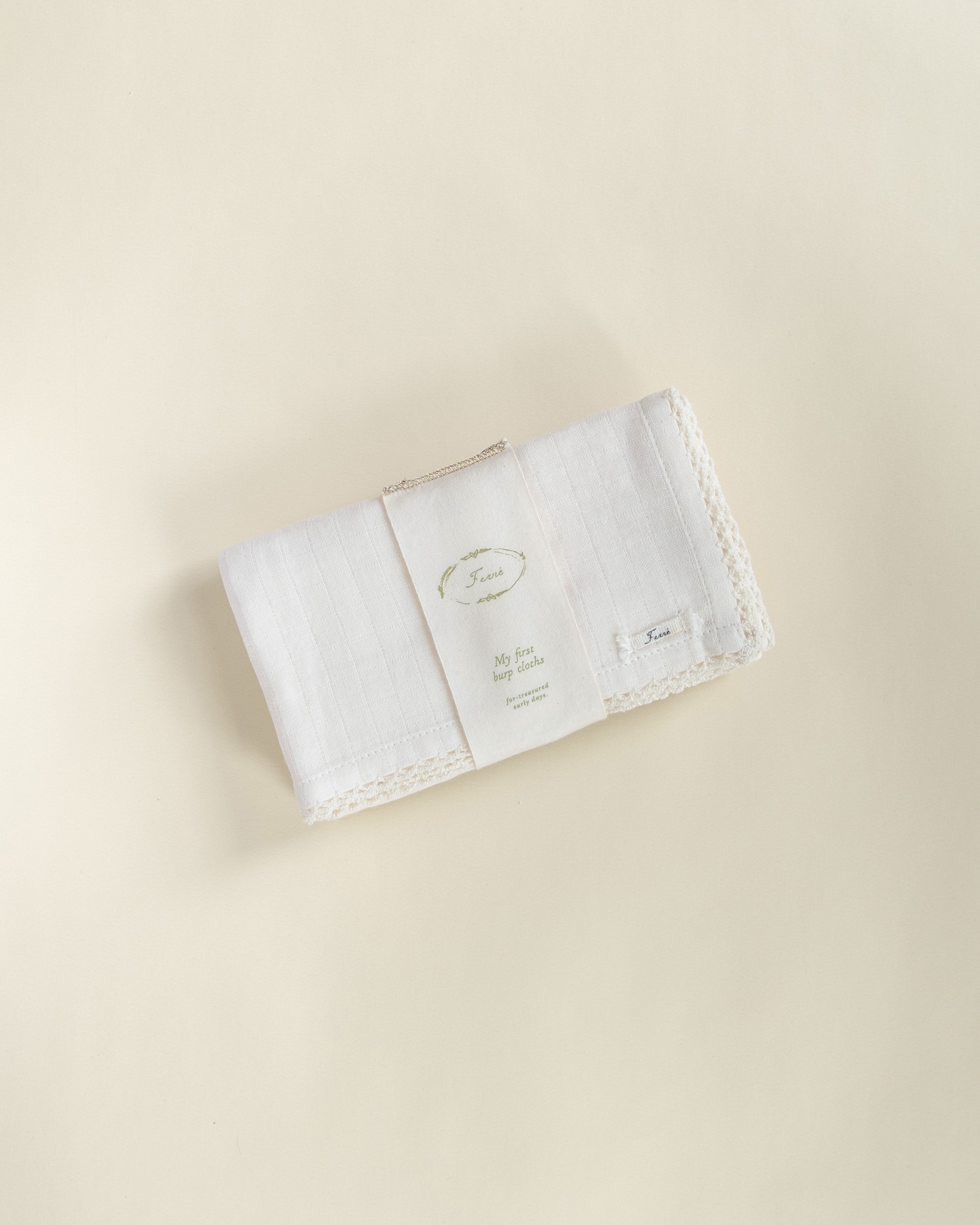 Ferne Two Pack Burp Cloths - Dove White