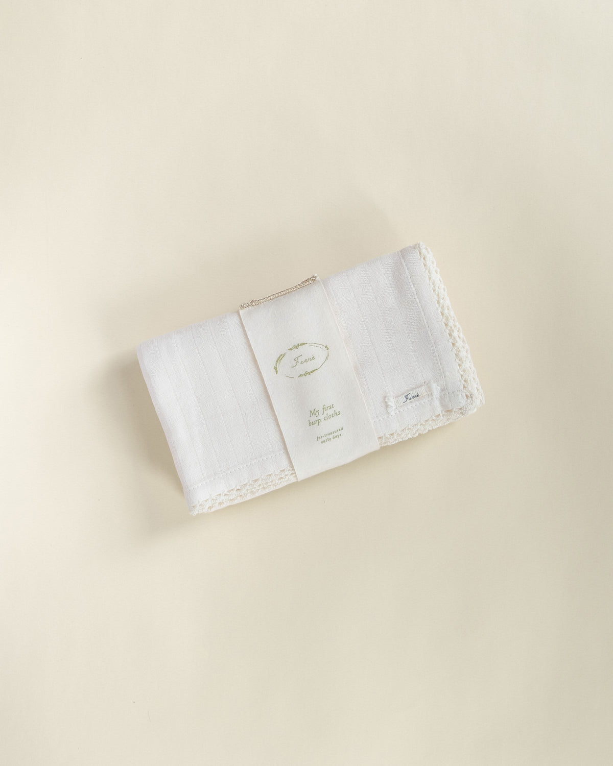 Ferne Two Pack Burp Cloths - Dove White
