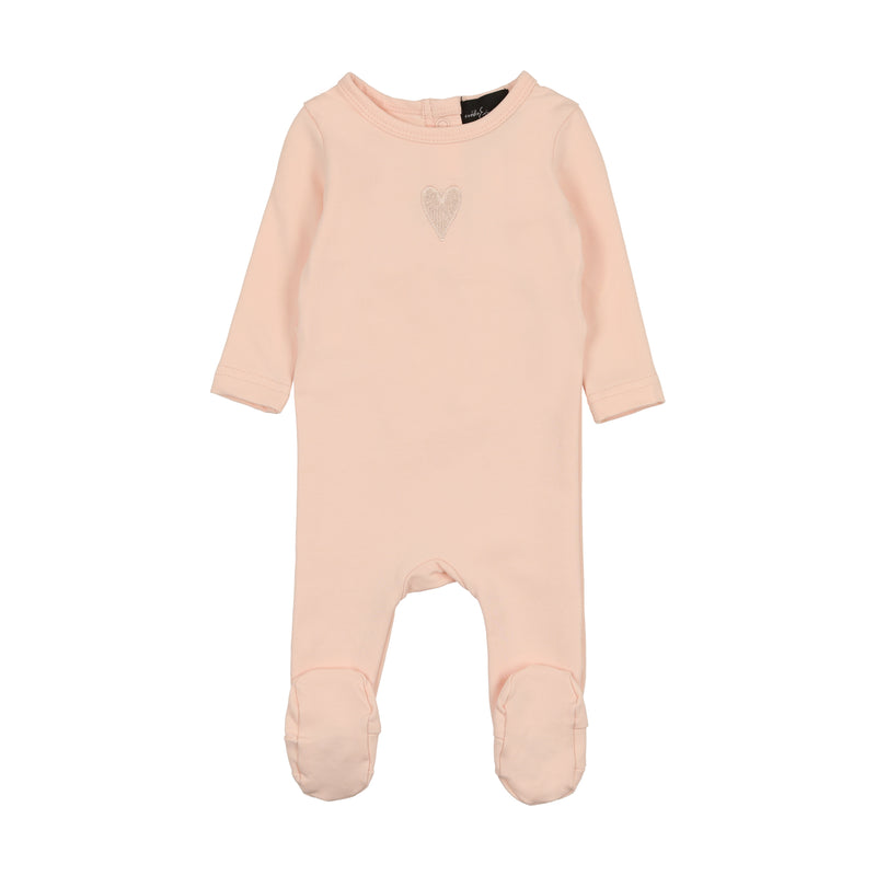 Cuddle & coo Embroidered Pink Heart Footie