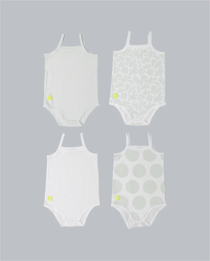 Dott 4 Pack Sleeveless Printed Undershirts - Boys
