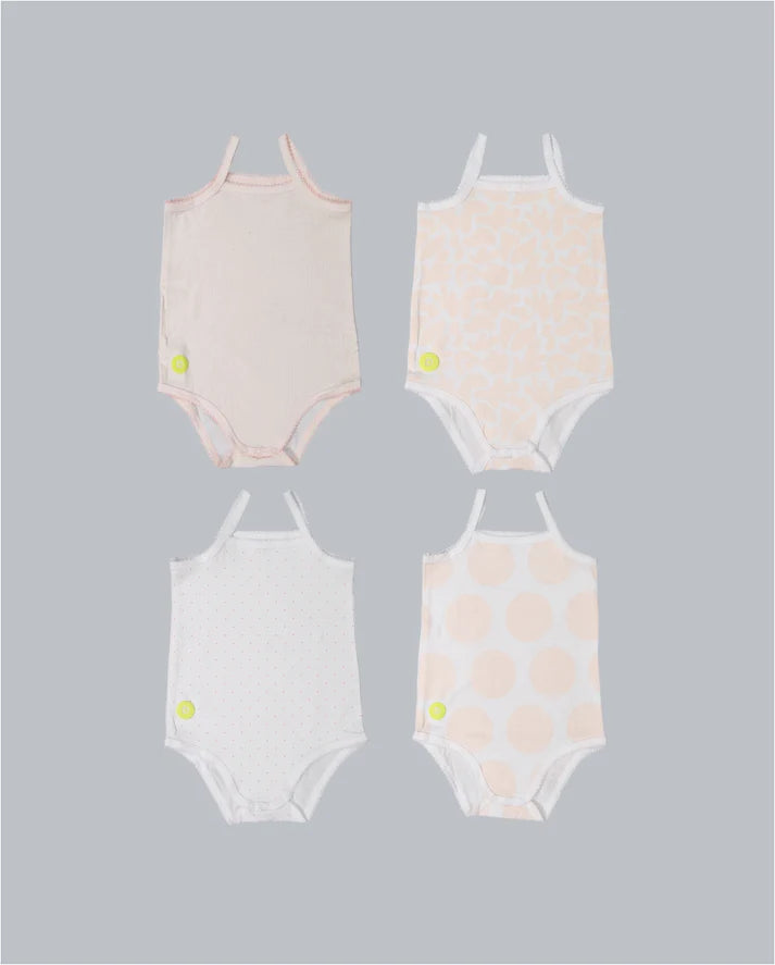 Dott 4 Pack Sleeveless Printed Undershirts - Girls