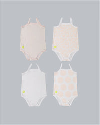Dott 4 Pack Sleeveless Printed Undershirts - Girls