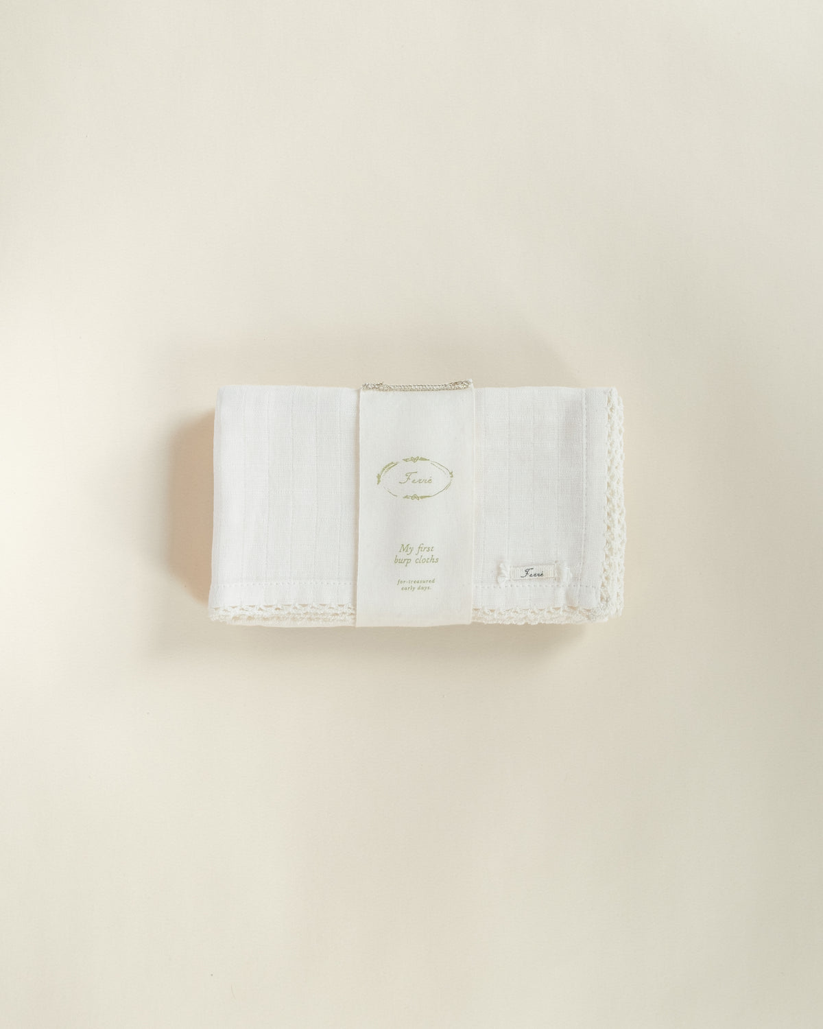 Ferne Two Pack Burp Cloths - Dove White