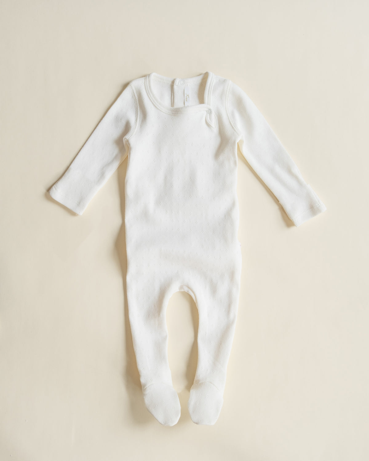 Ferne Pointelle Footie & Bonnet - Dove White