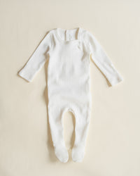 Ferne Pointelle Footie & Bonnet - Dove White