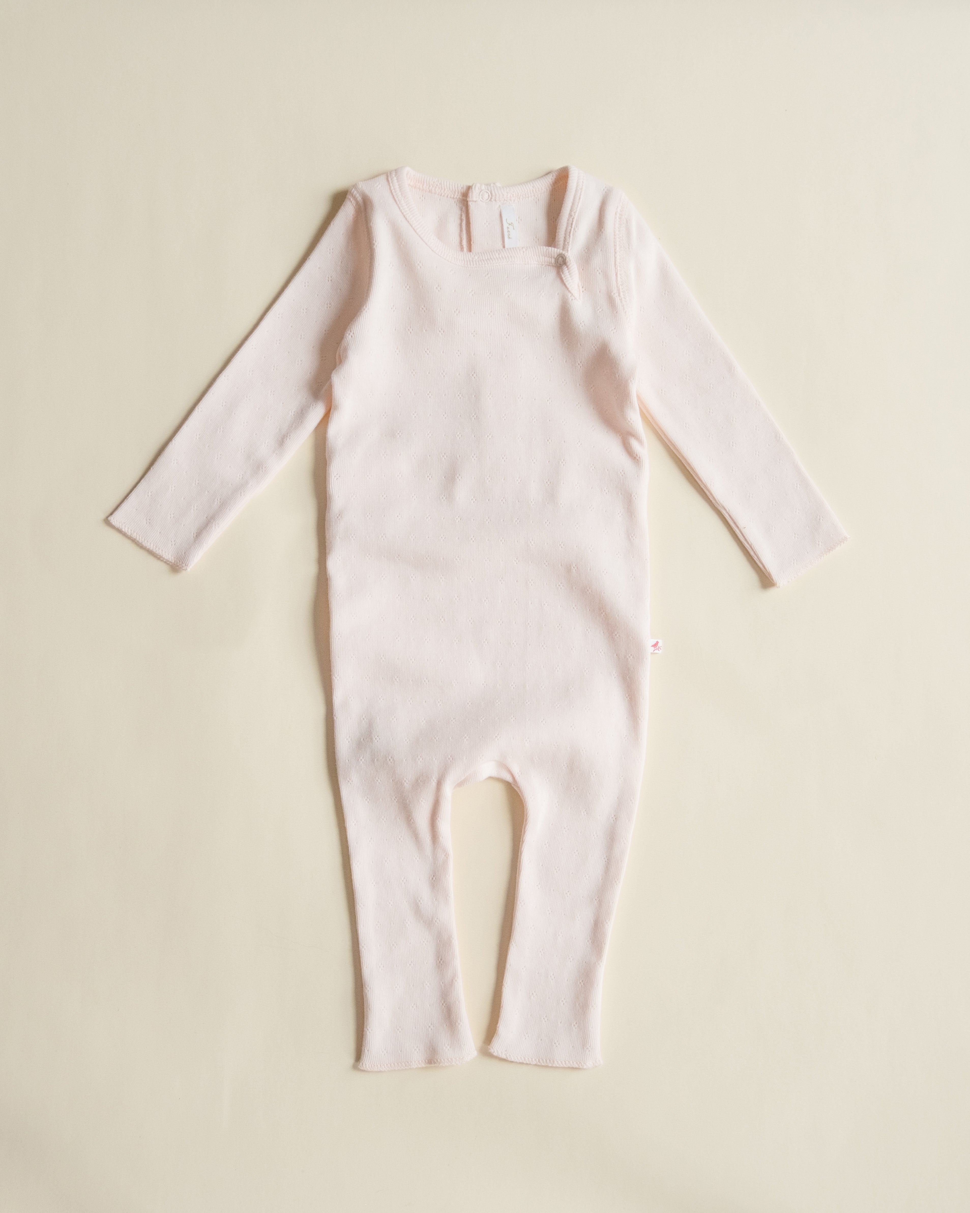 Ferne Footless Long Romper - Barely Pink