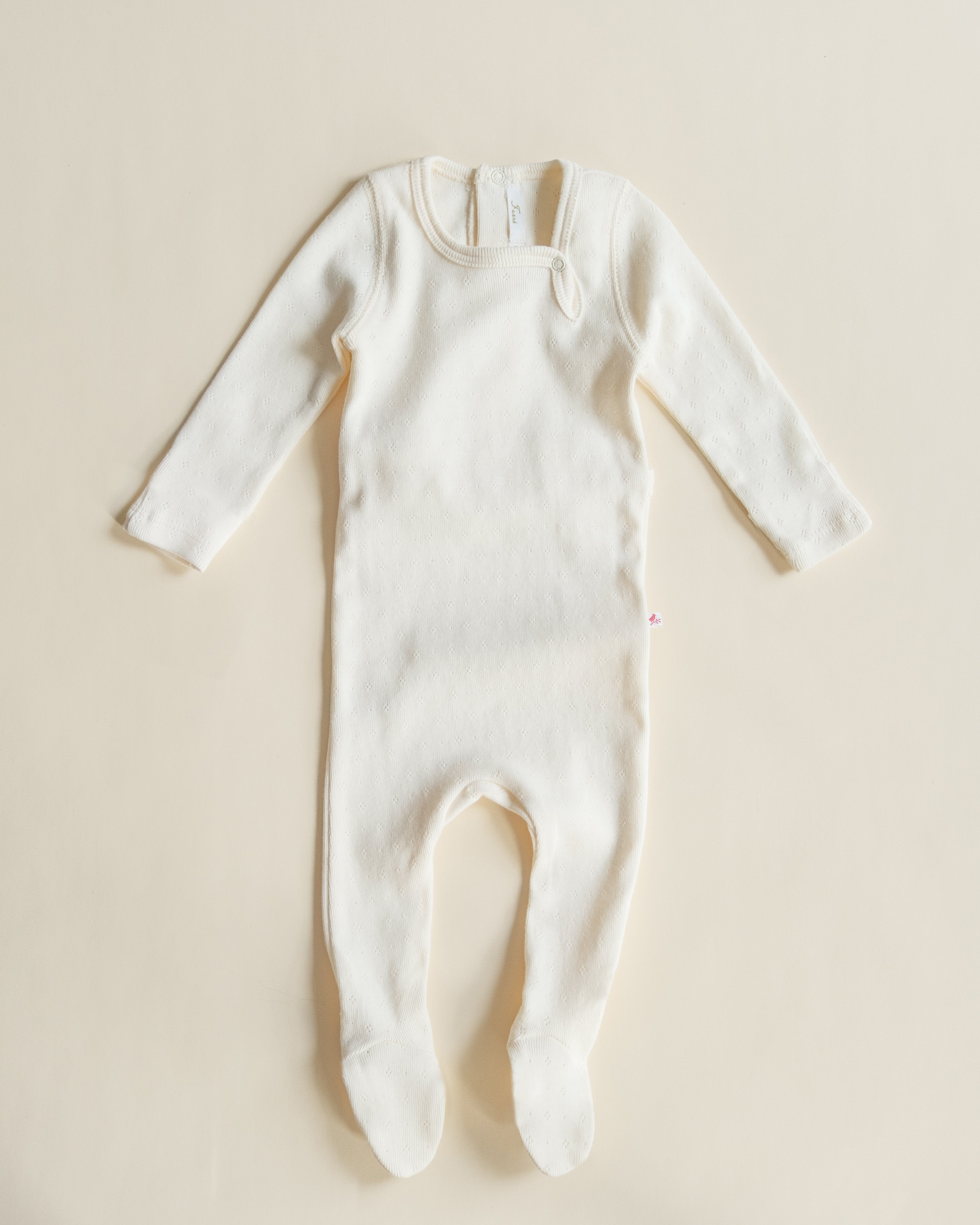 Ferne Pointelle Footie & Bonnet - Ecru