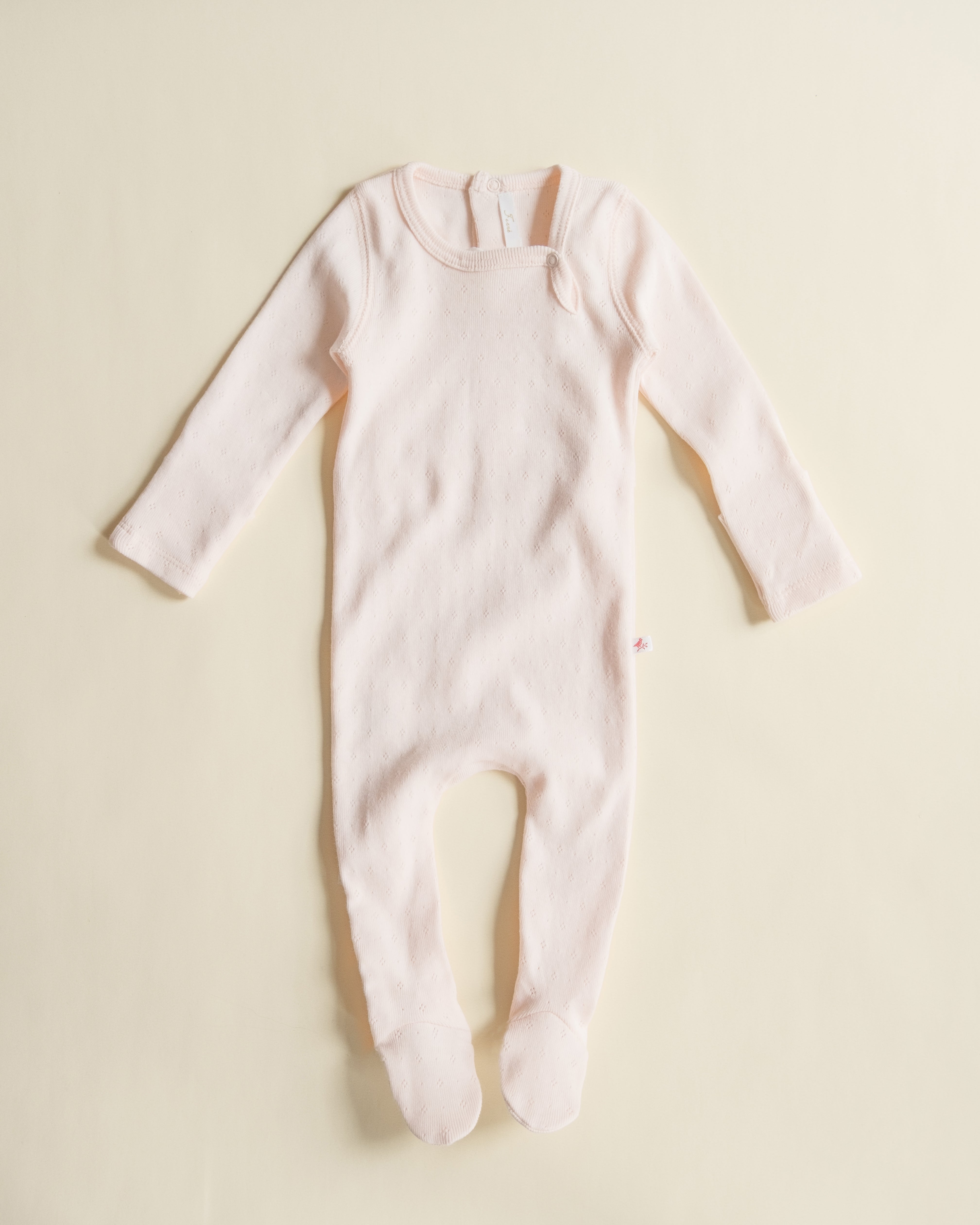 Ferne Pointelle Footie - Barely Pink