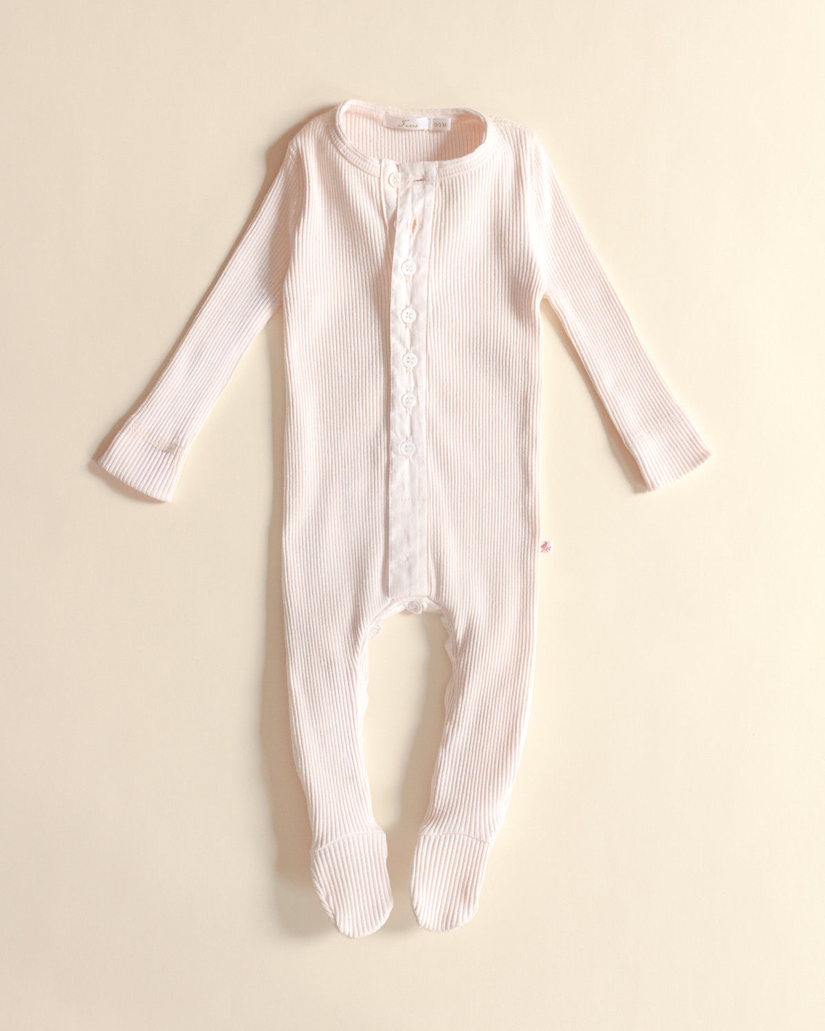Ferne Slub Long John Footie - Barely Pink