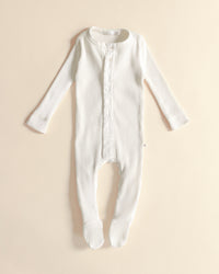 Ferne Slub Long John Footie & Hat- Dove white