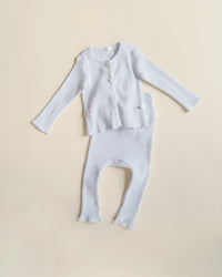 Ferne Footless Cardigan Set W Beanie - Barely Blue