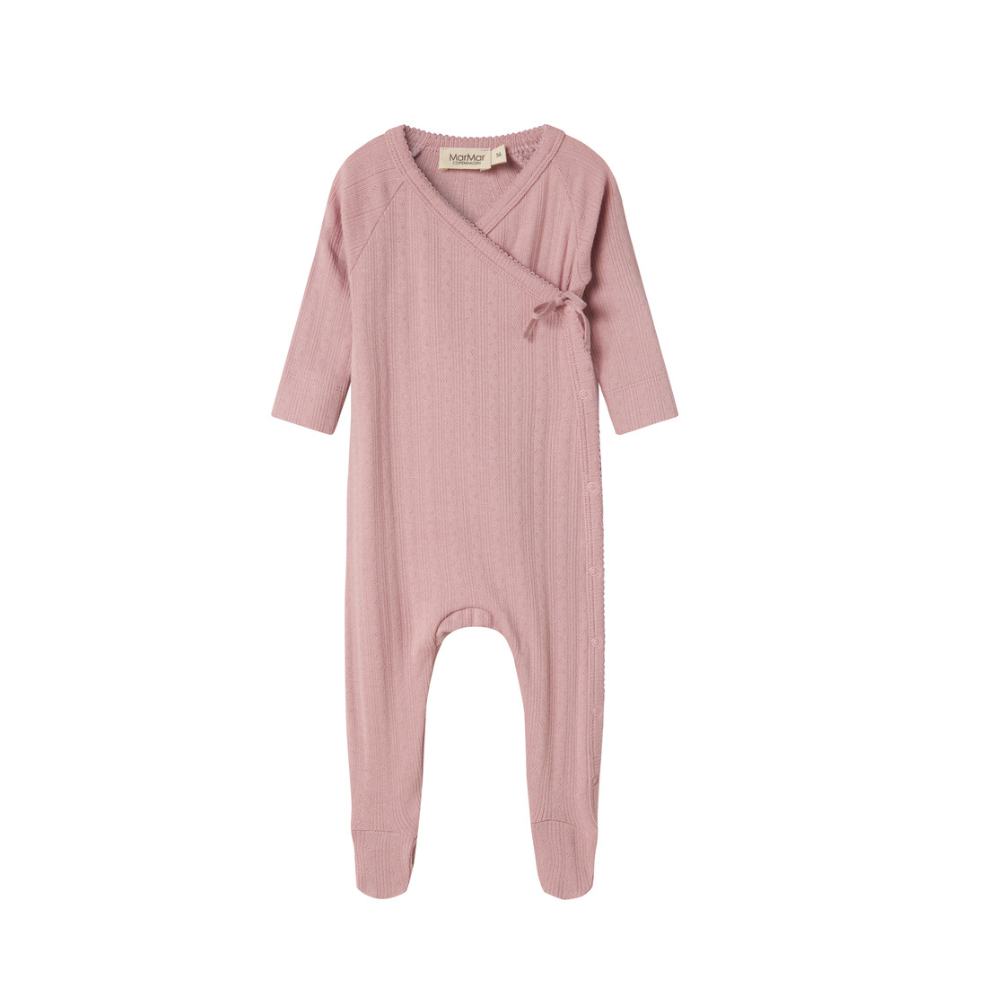 Marmar Linear Pointelle Footie AW25 - Soft Berry