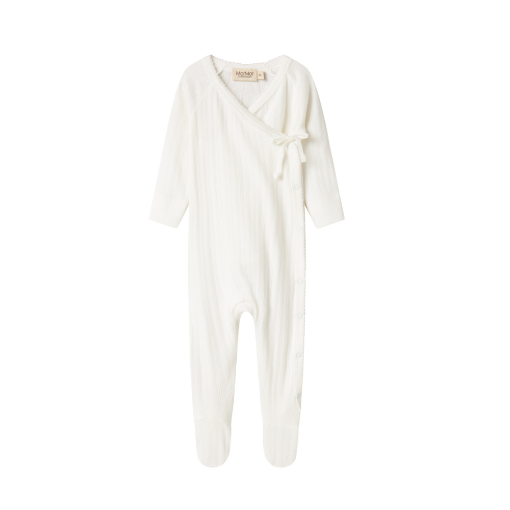 Marmar Linear Pointelle Footie AW25 - Gentle White