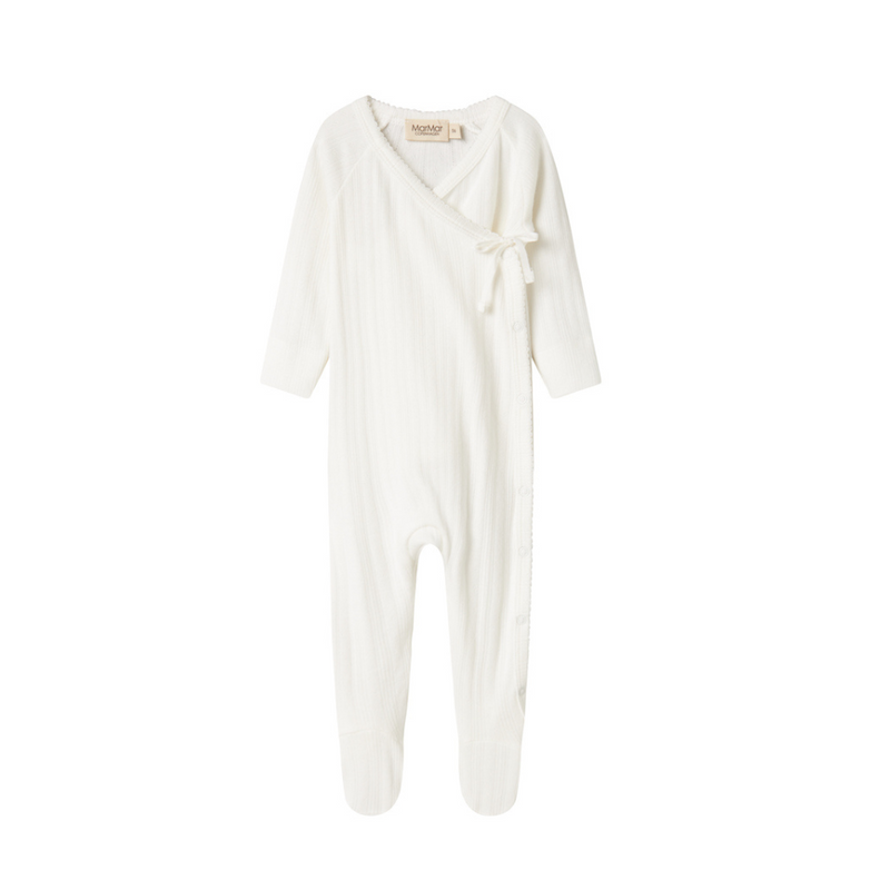 Marmar Linear Pointelle Footie AW25 - Gentle White