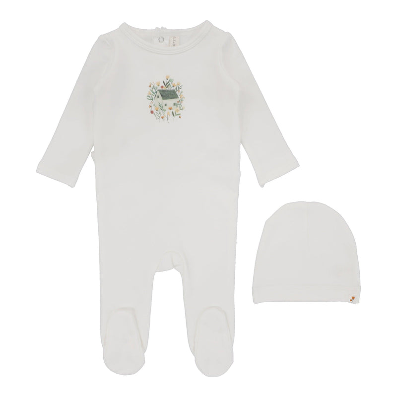 Lilette French Terry Print Footie & Hat