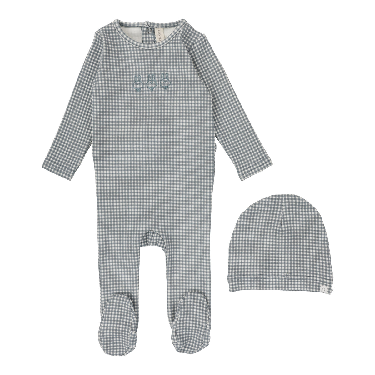 Lilette Gingham Bunny Footie & Hat