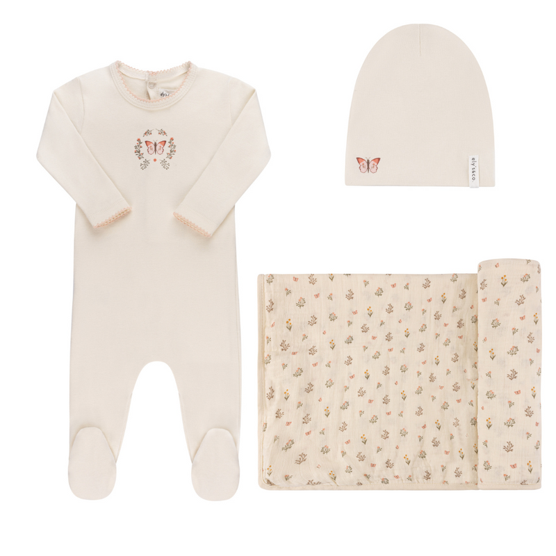 Elys & Co Garden Floral Center Layette Set