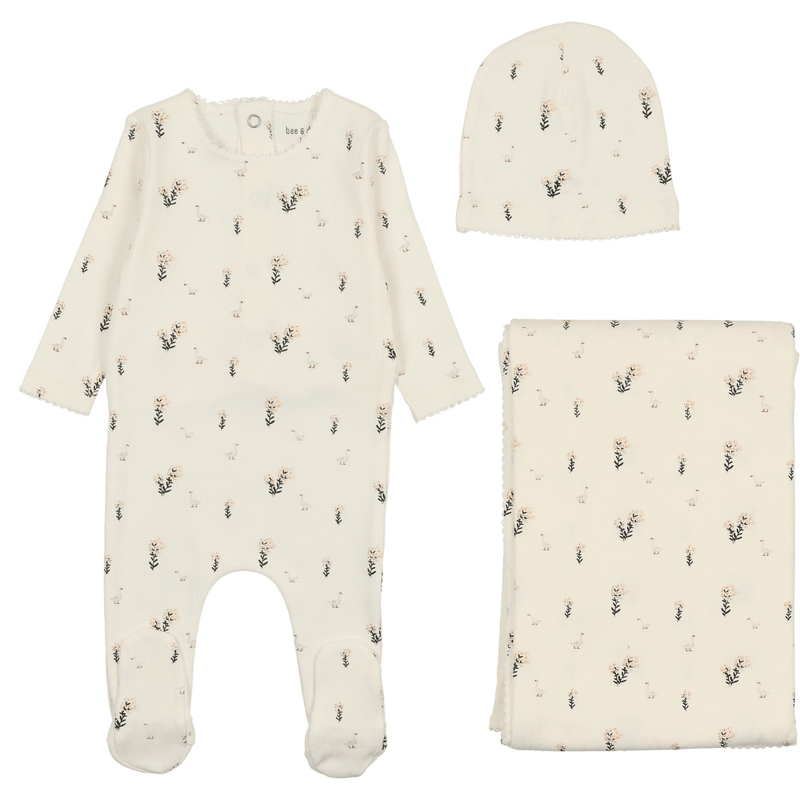 Bee & Dee Swan Print Layette Set