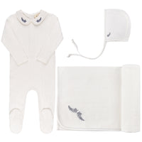 Ely's & Co Embroidered Collar Layette Set