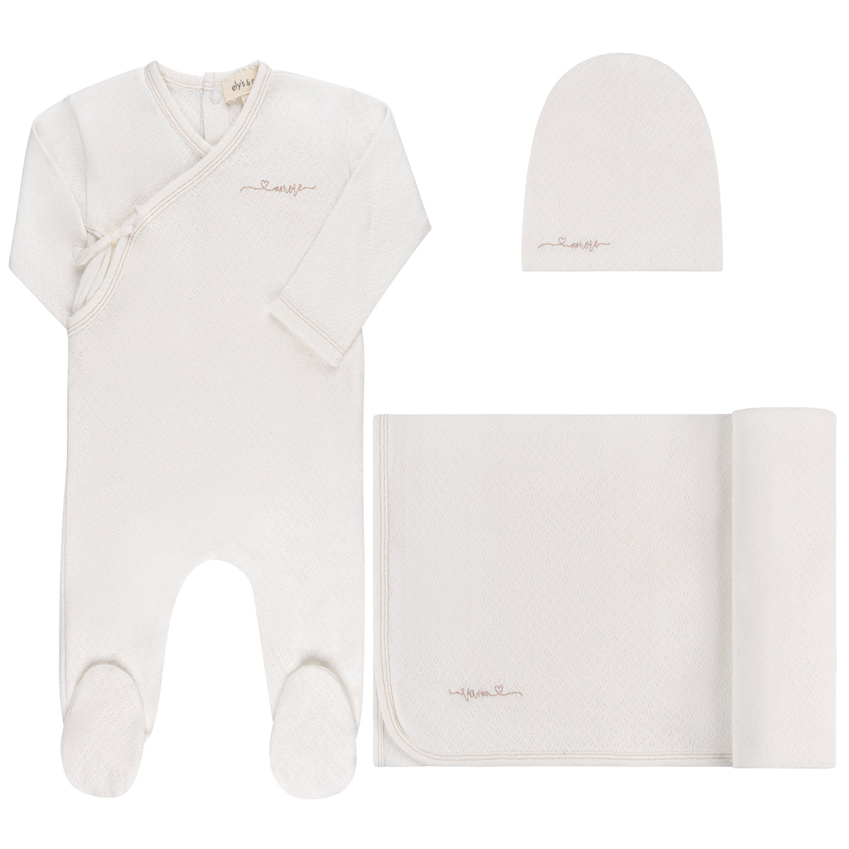 Ely's & Co Amore Pointelle Layette Set