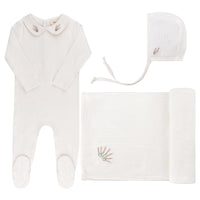 Ely's & Co Embroidered Collar Layette Set