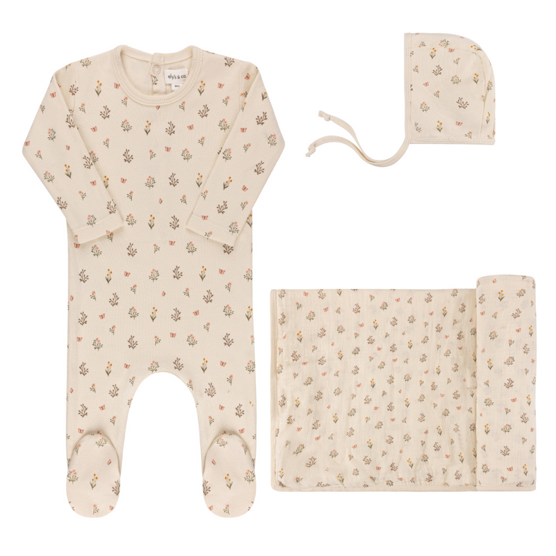 Elys &  Co Garden Floral Print Layette Set