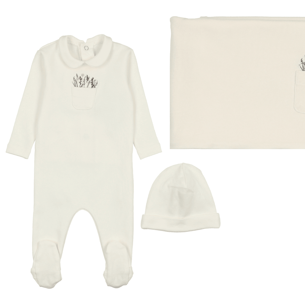 Mabel Embroidered Pocket Layette Set