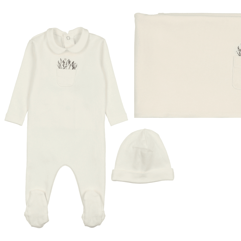 Mabel Embroidered Pocket Layette Set