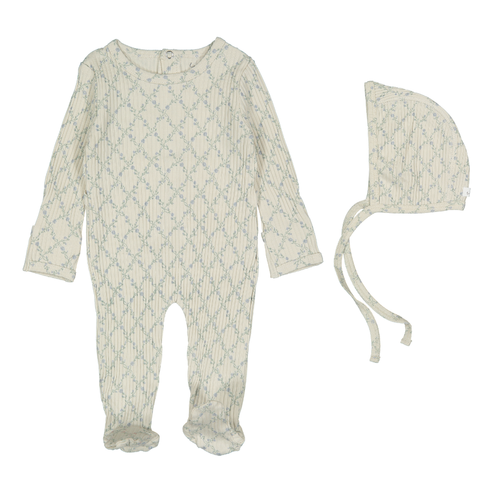 Lovely Littles Lattice Footie & Bonnet