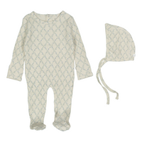 Lovely Littles Lattice Footie & Bonnet